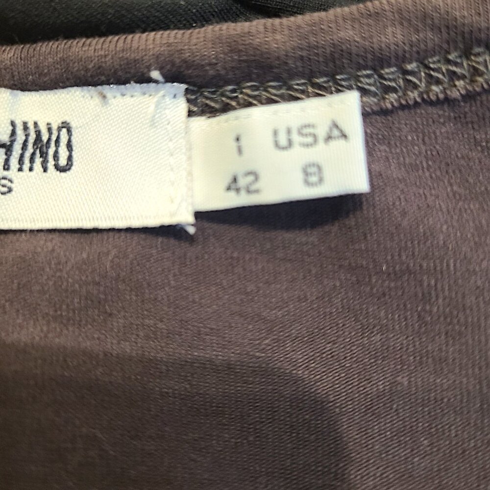 Moschino Jeans Gray Graphic Tee w/ Sequin Dragonfly | Size 42 (US 8) - Picture 15 of 15
